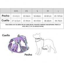 Arnés para Perro - Arnés Pechera para Perros, Antidesgarro, Ergonómico, Reflectante y Transpirable (Rosa con Fruta, L),37283601 - Rojo violeta - Ver 6