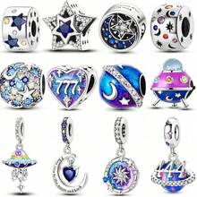 1pc Elegant Mysterious Starry Sky & Moon Love Lucky 777 Pendant, Suitable For Handmade Bracelets, Necklaces, Beads, DIY Jewelry Making, Birthday Anniversary Jewelry Gift For Women, Girls, Lovers - Silver - View 11