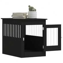 vidaXL Mobiletto per gabbia per cani nero 55x80x68 cm in legno ingegnerizzato - nero - Visualizzare 5