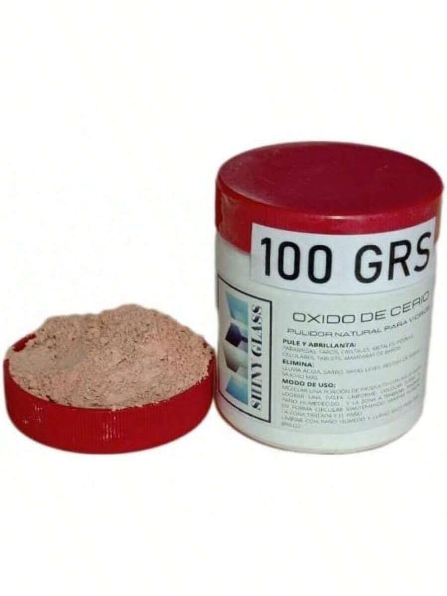 EstiloTendenciaGenéRico ÓXido De Cerio Rojo Puro De 100 Gramos, Pulidor De Faros, Vidrios Y Metales, Brillo A Todos Tus Vidrios, Cristales, Piedras Y Metales, Solo Agrega AguaCalidad PremiumVersióN Mejorada - 1 - Ver 1
