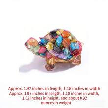 Estatua de tortuga de resina con chips de cristal, decoración de Feng Shui para el hogar y la oficina, regalo de bolsillo