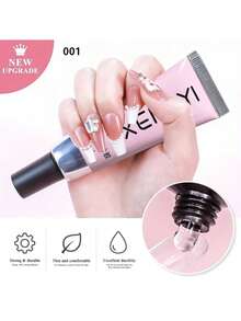 XEIJAYI 6pcs/Set 30ml Transparent Soft Nail Stickers Gel Polish, Suitable For False Nails, UV Gel, Nail Extension Design Manicure Tools - Clear - View 4