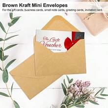 100pcs/50pcs/20pcsMini Envelopes 100 Count 4.1 X 2.75 Inches Brown Kraft Envelopes Bulk Tiny Envelope Pockets For Gift Card, Small Note Cards, Business Card - Cowhide - View 3
