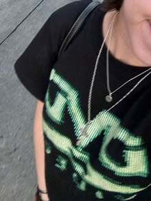 Cotton Men's T-Shirts With DVD Video Nostalgia Green Logo, Retro Gaming T-Shirts, 2000s Aesthetic, Casual Men's T-Shirts, Festival T-Shirts, Streetwear Men's T-Shirts - 黑色 - 查看 3