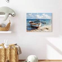 Tranh canvas trừu tượng sống động phong cảnh biển và thuyền bè. Rất thích hợp để trang trí tường trong phòng khách, phòng ngủ, hành lang, phòng ăn và hành lang văn phòng. Trang trí nhà cửa và nghệ thuật treo tường! Trang trí nội thất. Thẩm mỹ trang trí phòng, khung tùy chọn - 1 cái - Xem 11
