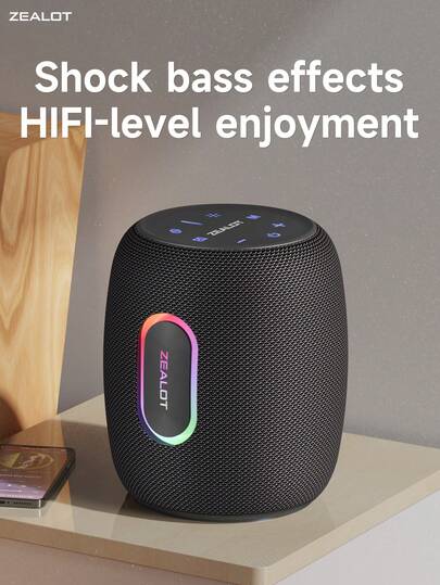  ZEALOT S64 50W High-Power Wireless Speaker, Outdoor Portable Subwoofer, 14400mAh Large Battery, With RGB Color Lights, Compatible With SD Card/USB/AUX/Supports Two Serial Speakers, Hands-Free Calling, Supports Mobile Phone/Tablet/TV/Computer, Suitable For Outdoor Large-Scale Dance/Family Gatherings/Beach Parties