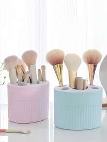 Toothbrush & Toothpaste Holder With Slots, Detachable Makeup Brush Rack, Bathroom Accessories, Bathroom Storage & Organization, Home Bathroom Decor, Autumn Decor, Back To School Decor - 彩色 - 查看 8