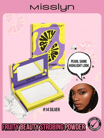 Misslyn بودرة تفتيح من ميسلين ذات لمعة فاتحة، تضيء البشرة وتخلق مكياج مشرق، بودرة تفتيح فضية لامعة، بودرة تفتيح للوجه، إضاءة مشرقة، تركيبة ناعمة عالية الأداء، إشراق طبيعي، تفتيح مضيء، خفيفة ومريحة