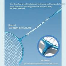 2pcs/Set Boshicard Badminton Racket For Beginners & Adults, With Racket Bag - Blue - View 7