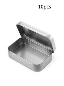 1/3/10 szt. Przenośne metalowe pudełko do przechowywania z klapką, organizer na biurko, mini pojemnik podróżny, wielofunkcyjne małe pudełko do przechowywania z solidną pokrywką na zawiasach, odpowiednie do przechowywania i organizowania gwoździ, pierścionków, naszyjników, bransoletek, , koralików, kolczyków i biżuterii, świetny prezent dla przyjaciół, kolegów z klasy, matek, sióstr - Srebro - Zobacz 7