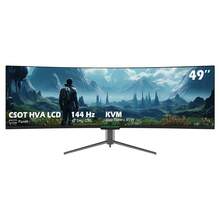 Titan Army Ultrawide Curved Gaming-Monitor, 49 Zoll, 32:9, 144 Hz, 1 ms, HVA-Panel, 1800R Krümmung, 3840*1080 Auflösung, für Gaming und Multitasking - EU C-Typ Stecker (220-240V) - Übersicht 1
