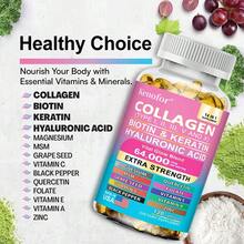 14 IN 1 Collagen 120 Softgels - With Biotin, Keratin, And Hyaluronic Acid - Supports Skin, Nail, And Hair Health And Joint Health - 1 chai - Xem 5