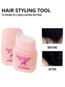 1pc 2-In-1 Hair Styling Comb: Glue-Comb Integrated Solid Hold Gel Stick (Long-Lasting Quick Styling For Hair Care) - Multicolor - View 1