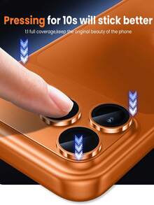 1pc Camera Lens Protector Film, Orange (Original Color), HD Quality, Anti-Drop & Scratch, Compatible With Apple 17 Pro/17 Pro Max - Orange - View 6