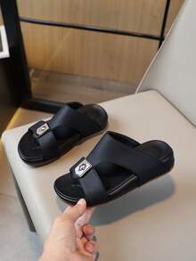 儿童时尚拖鞋/儿童时尚舒适轻便软底凉鞋 - 黑色 - 查看 1