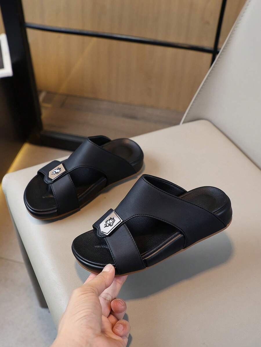 儿童时尚拖鞋/儿童时尚舒适轻便软底凉鞋 - 黑色 - 查看 1