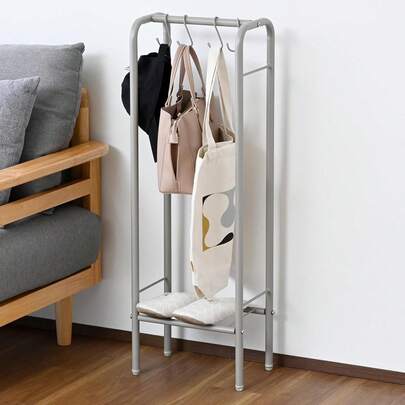 山善 玄関やドア横に置きやすい棚付きラゲッジラック スリム 幅60×奥行20×高さ90cm 収納目安8個 ホワイト BBR-60(MWH)