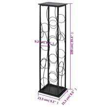 Suporte para 8 garrafas vidaXL, em metal. - Preto - Ver 6