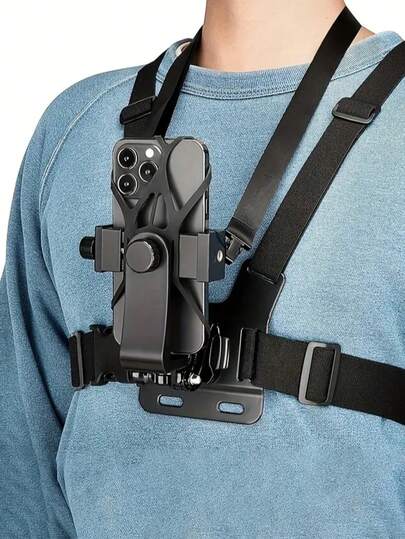rayhong Adjustable Phone Chest Strap, Universal Chest Strap, Camera Shooting Bracket, Sports Camera Shoulder Strap, First-Person Perspective Shooting Bracket, Sports Camera Accessory Set, Backpack Clip-On Bracket. Suitable For Sports Cameras. Compatible With IPhone, Android Phone, Gift For Birthday, Family, Friends Gifts Birthday Phone Holder Phone Stand Phone Accessories Strong Load-Bearing