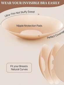 1 Pair Invisible Nipple Covers For Women - Reusable Adhesive Silicone Pasties, Sticky Bra Inserts For Dresses & Backless Strapless Outfits,Nipple Covers For Women,Sticky Bra,Nipple Covers,Nipple Covers, Nipple Cover,Cakes Nipple Cover,Nipple Cover,Silicone Nipple Covers Reusable,Silicone Nipple Covers,Cakes Nipple Covers,Silicone Bra Inserts,Nip Covers,Nipple Covers For Women - Apricot - View 11