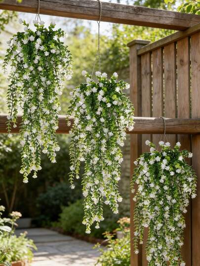 1/50pcs Artificial Plants (With/Without Planter), Fake Hanging Ivy, Artificial Potted Ivy, Fake Mandala Vine Ivy, Green Plant Wall Decor, Suitable For Home And Living Room Indoor/Outdoor Decoration, Fit For Indoor, Outdoor, Living Room Shelves, Room, Kitchen, Home, Wedding, Bedroom Decor