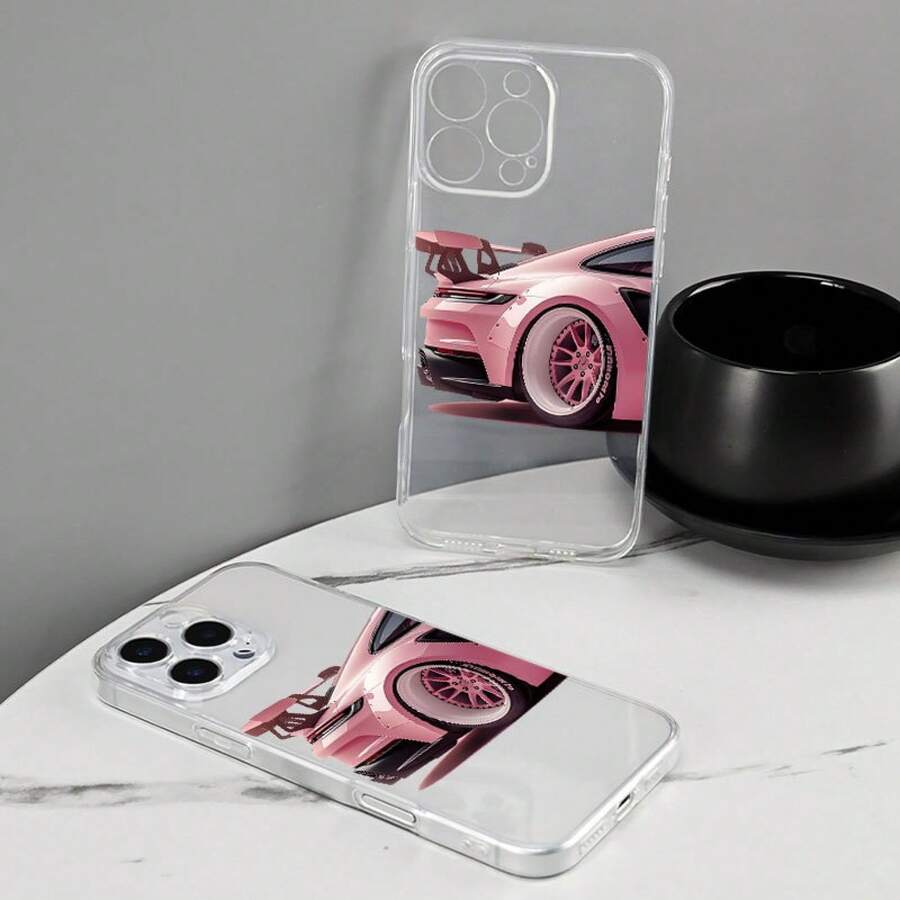 Funda de teléfono a la moda Funda de teléfono: Funda transparente con patrón deportivo en la parte trasera Impresión UV para iPhone 16/ 16Plus/ 16Pro/ 16ProMax 13/ 13Pro/ 13ProMax 12/ 12Pro/ 12ProMax 11/ 11Pro/ 11Pro Max 7/ 8 X/ xs Diseño para chicas mujeres TPU suave a prueba de golpes más protectora y femenina - 1 pieza - Ver 1
