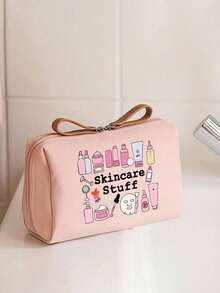 Women's & Cute Beauty Skincare Travel Organizer - Lightweight Foldable Cosmetic & Toiletry Bag With Zipper Closure, ,Lightweight Foldable Storage Bag,Women's Portable Travel Toiletries Bag, Lipstick Bag, Coin Purse, Large Makeup Storage For Daily Use, Spa, Vacation - Durable Gift-Worthy For Skincare Routine - Multicolor - View 10