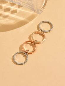 1pc Fashionable Stackable Bonded Stacked Ring, Detachable Wear Suitable For Women's Daily Outfit And Casual/Commute Wear - Multicolor - View 7