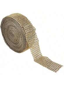 EstiloTendenciaRollo De Cinta De Malla De Diamantes De ImitacióN De 10 Yardas, Cintas De Malla Brillante Para Proyectos De Artes Y Manualidades (Plata)Calidad PremiumVersióN Mejorada - Aire - Ver 10