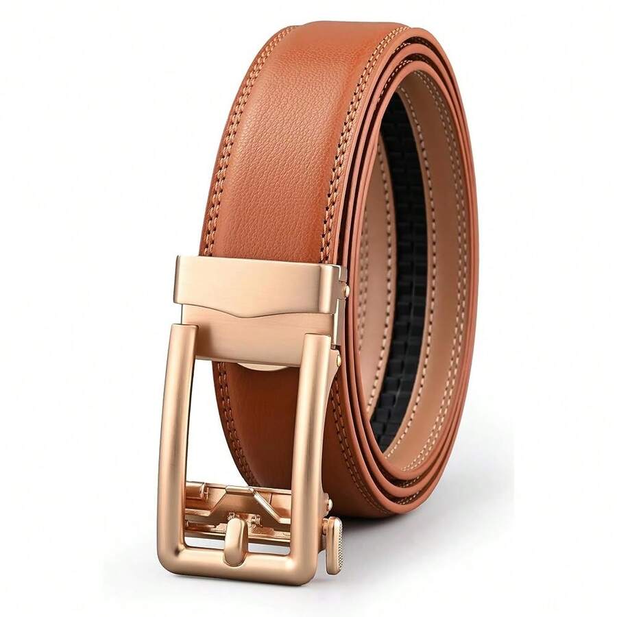 Men's Belt, Ratchet Dress Casual Belt With Adjustable Automatic Buckle Trim To Fit,36inch-40inchWaistAdjustable,Tan-01 - Tan-01 - Xem 1