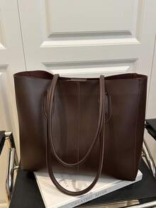 2-In-1 Handbag/Shoulder Bag, Large Capacity Shoulder Bag, Suitable For School Use - Coffee Brown - View 3