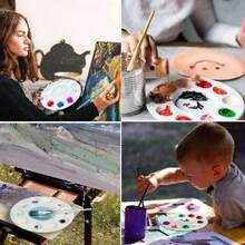 12 paletas de bandejas de Pintura, con 10 pocillos, Lavables, Color Blanco,37268086 - Multicolor - Ver 6