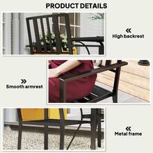 Set Of Two Minimal Metal Garden Chairs - Black - Black - View 6