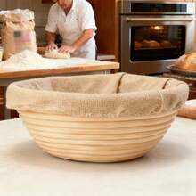 2pcs/1pc Bread Fermentation Basket Set, Complete Yeast Bread Fermentation Set, Baking Set, 9-Inch Round And 10-Inch Oval Fermentation Baskets, Suitable For Hand Baking And Fermentation - Multicolor - View 2