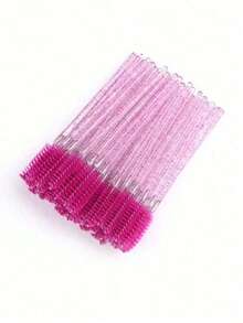500/1pc Disposable Mascara Wands, Bulk Mascara Brushes, Eyelash Brushes, Spiral Brushes, Makeup Tools, Suitable For Eyelash Extensions, Eyebrow Brushes, Eyeshadow Brushes, Spiral Brushes. - Hot Pink - View 9