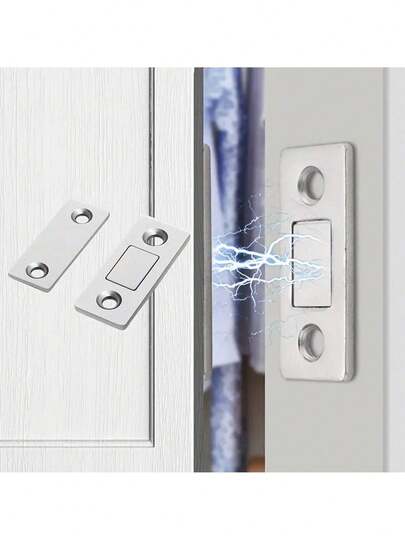 8 Pairs Of Cabinet Door Stops No Drilling Magnetic Ultra-Thin Cabinet Stoppers Strong Magnetic Door Collision Kitchen Cabinet Door Invisible Drawer Wardrobe Door Magnetic Collision Suitable For Various Cabinet Doors Drawer Door Locks Door Stops Door Stoppers