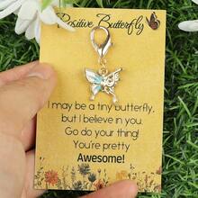 5个/10个迷你金属蝴蝶钥匙扣套装，附赠“你是最棒的”口袋拥抱卡，复古浪漫背包装饰，送给家人、朋友、返校季、感恩节、生日、友谊的最佳礼物 - 彩色 - 查看 4