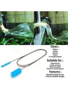 Estilo61 PulgadasLimpiador De Nailon De Doble Extremo,Cepillo Para Polvo De Drenaje Flexible De Acero,Manguera EláStica Botella De Limpieza Cepillos 2 Cepillos De PajaVersióN Mejorada - 1 - Ver 4