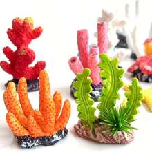 5pcs Random Ocean Theme Simulated Coral, Starfish, Seaweed Mixed Set, Ideal Decor Accessories For Aquarium And Fish Tank (Color Random) - A - View 5