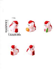 5个可爱迷你招财马树脂摆件，中国新年装饰品，树脂材质，适用于微缩景观装饰、家居和桌面摆设，也是寓意吉祥的礼物，DIY配件 - 彩色 - 查看 2