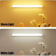 Luz con sensor de movimiento recargable por USB, 3 modos de color, regulable, gran capacidad de batería, ideal para mesita de noche, luz nocturna, hoteles y bares - Blanco - Ver 6