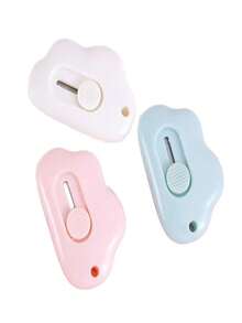 3pcs Cloud-Shaped Mini Utility Knives, Portable Small Cutter Knife For Students, Office, Envelopes, Packages, Paper, Wallpaper