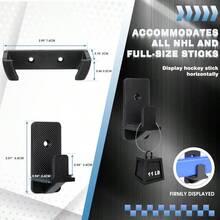 Hikeen - Juego de 6 12 piezas de soporte de pared para palo de hockey y disco con forro suave protector soporte de pared para palo de hockey sobre hielo para decoración y almacenamiento juego de - Negro - Ver 2