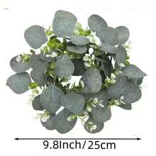 1/3pcs Artificial Eucalyptus Leaf Wreath Candle Holder, Suitable For Wedding, Home, Porch, Tabletop Decor - Eucalyptus a - View 8