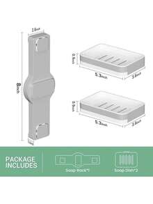 EstiloLuxear Jaboneras De Doble Capa Con Ventosa De VacíO, Jaboneras Para BañO Con Dos Modos, ExtraíBle Y Reutilizable, Drenable, Jabonera De Fuerte Ventosa Impermeable Para Cocina, Lavabo, BalcóN, 1 UnidadVersióN Mejorada - 1 - Ver 4