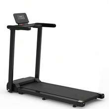 Folding Treadmill With Handles | 2.5HP Foldable Treadmill With LED Display | 300LBS Capacity | Ideal For Home & Small Spaces - 黑色 - 查看 10