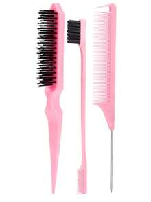 ikt 女士发蜡造型套装，包含发际线梳、木柄梳和尖尾梳，可用于抚平碎发、打造光滑马尾辫、造型和日常发型。