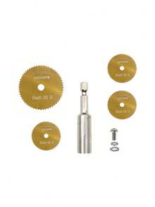 3.17英寸钛涂层高速钢圆锯片套装 - 20,000转/分钟高速，3.17英寸切割直径，六角柄适用于旋转工具（电钻、手持电钻） - 用于金属和木材切割，DIY及专业木工锯片 - 彩色 - 查看 14