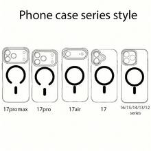 Funda de teléfono transparente con degradado láser holográfico, compatible con iPhone 17/17 Pro/17 Air/17 Pro Max, diseño magnético, compatible con iPhone 16 Pro Max/15/14/13 Pro Max - Simple (magnético) - Ver 10