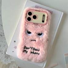 The 2025 New Plush Cartoon Fun Orange And Pink Expression Phone Case With Holder, Shock-Absorbing Soft TPU Protection, Suitable For IPhone 17, 16, 15 Pro, Pro Max Phones, Is A Fashionable And Exquisite Winter Women's Phone Case. It Is A Beautiful Gift For Family, Girlfriends, And Colleagues As A Christmas, New Year, Thanksgiving, Mother's Day, Teacher's Day, And Birthday Gift. - 粉色 - 查看 18